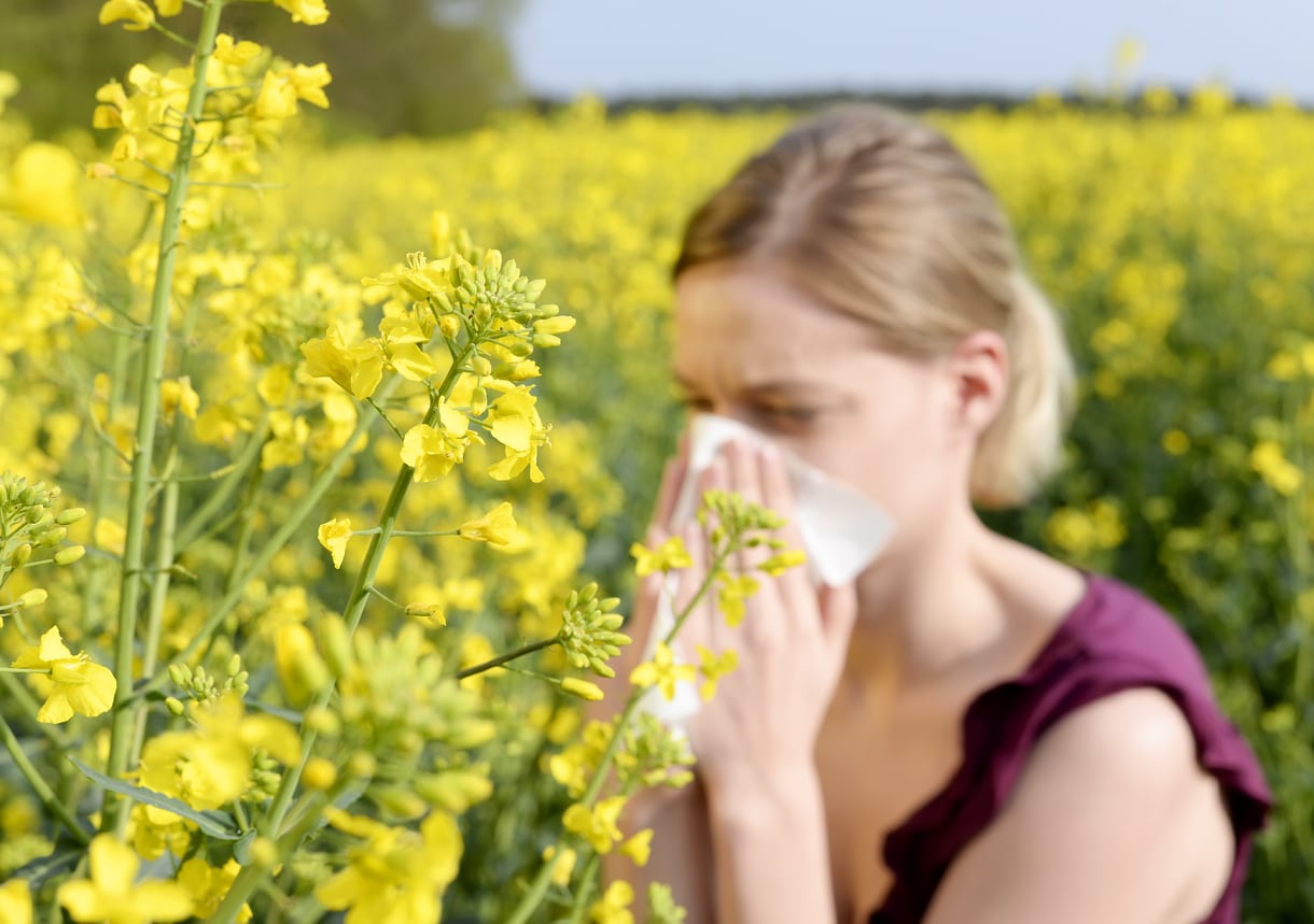 Woman has hay fever